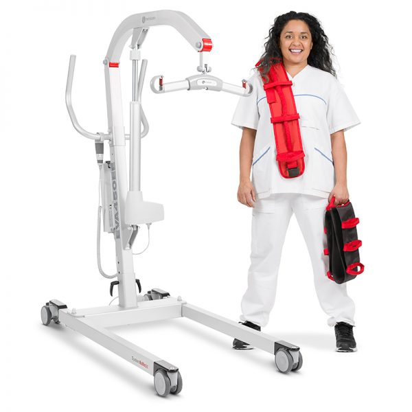 woman standing next to lift