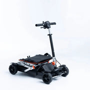 Black and orange scooter on a white background