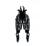 Black manual wheelchair on a white background