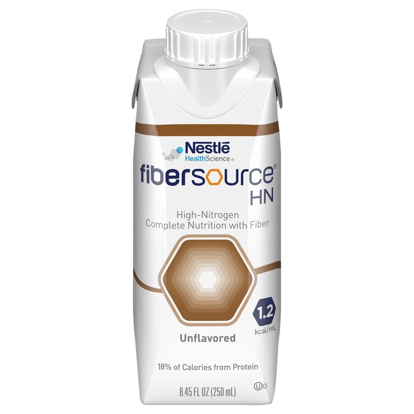 Nestle fibersource HN nutrition supplement bottle on a white background