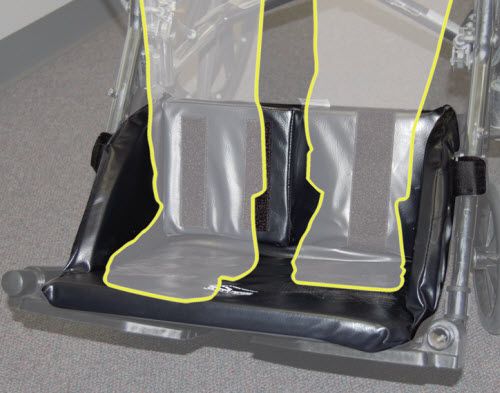 Black and gray vehicle step with transparent cover on a gray floor