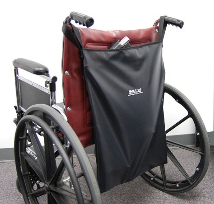 Wheelchair with a black cover on a gray background