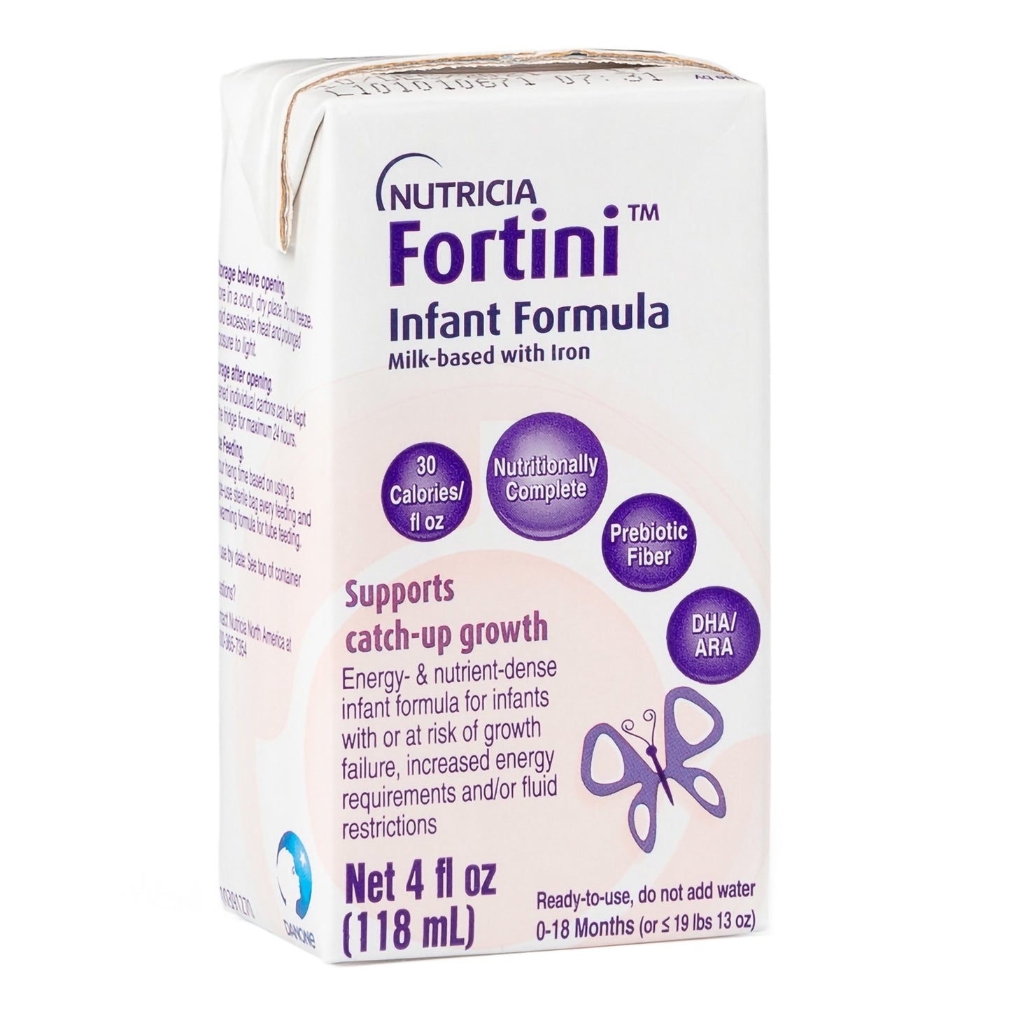 Box of Nutricia Fortini Infant Formula on a white background