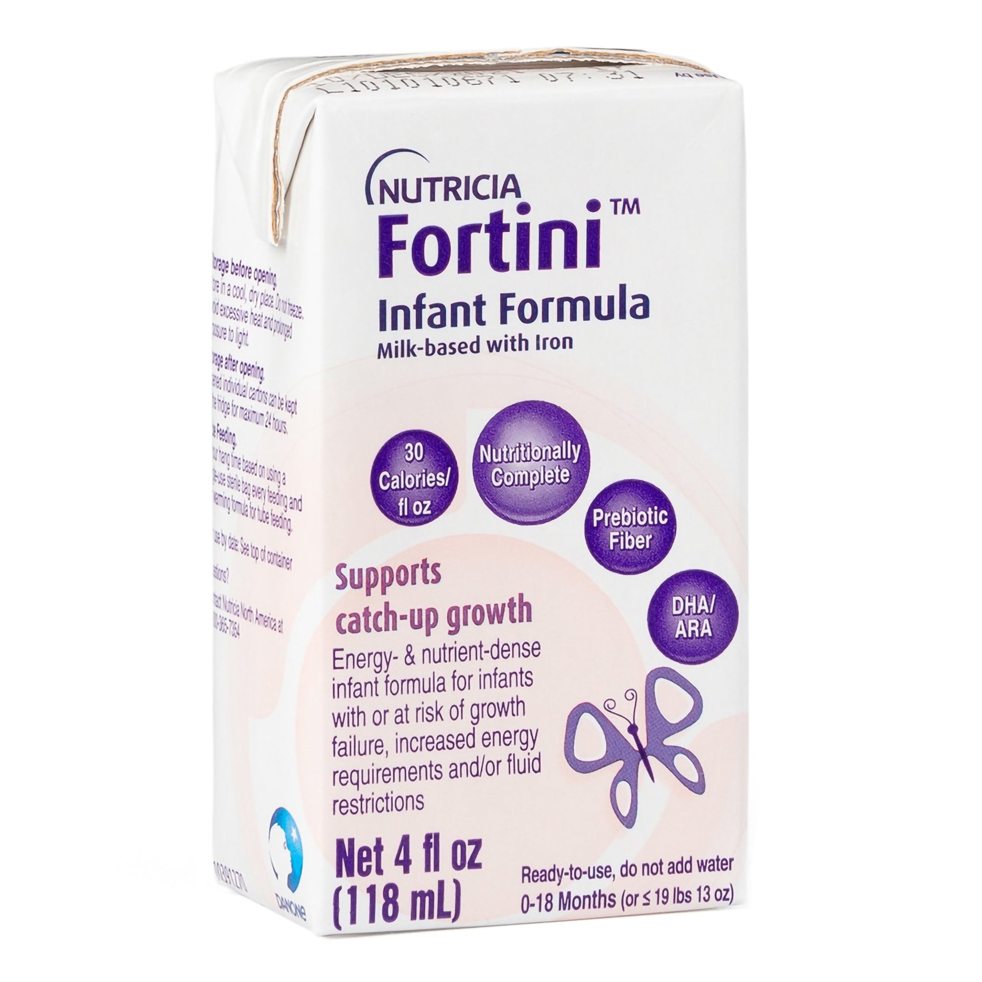 Box of Nutricia Fortini Infant Formula on a white background