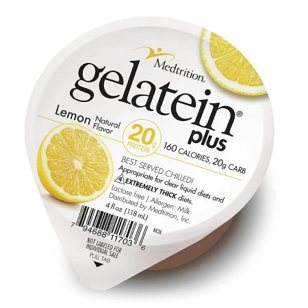 Oral Supplement Gelatein® Plus Lemon Flavor Gel 4 oz. Cup