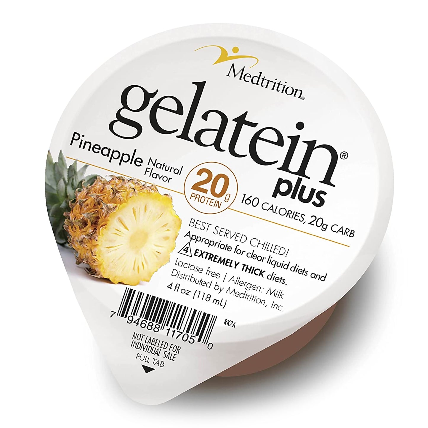 Medtrition gelatein plus pineapple flavor container on a white background