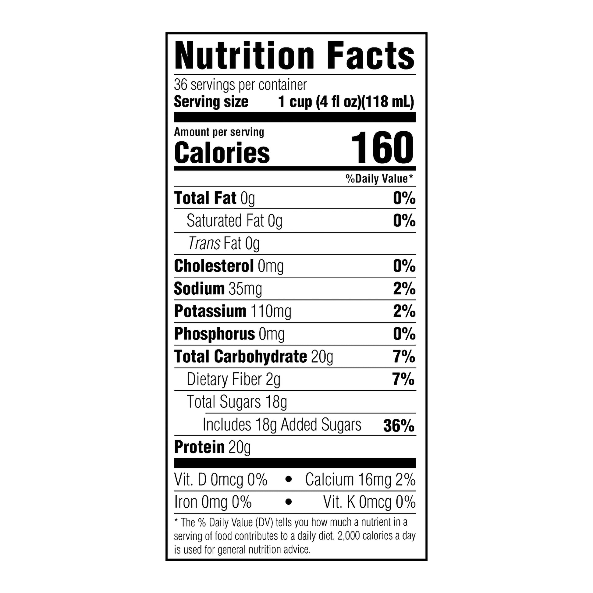 Nutrition facts label for a product with detailed nutritional information.