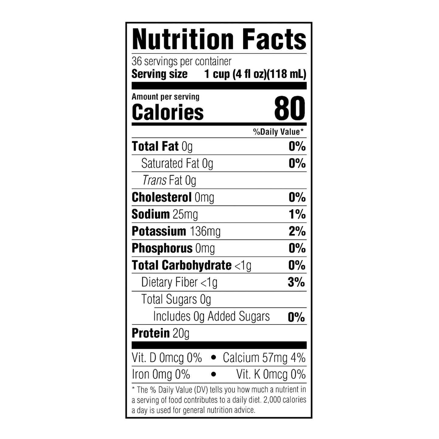 Nutrition facts label for a product with detailed nutritional information.