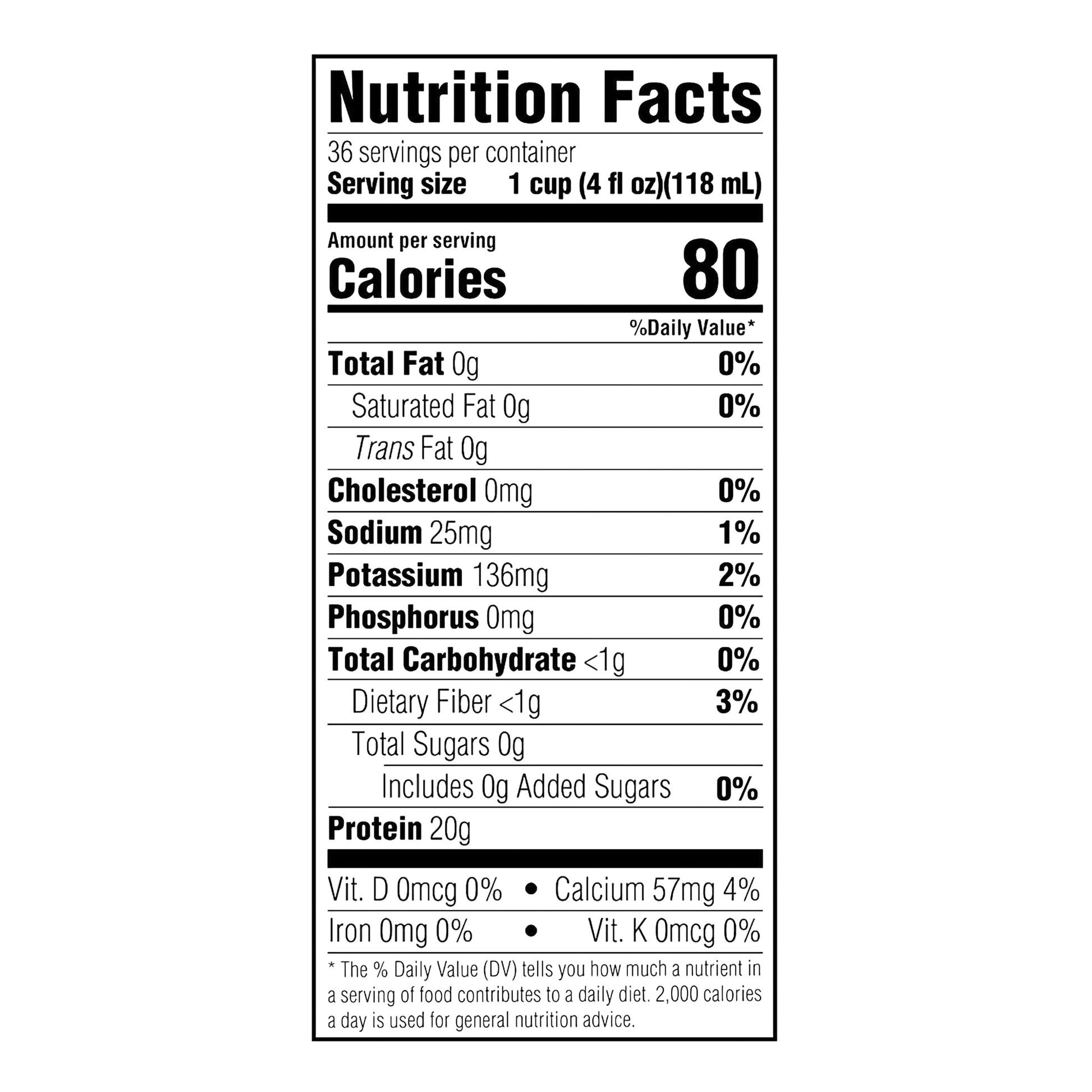 Nutrition facts label for a product with detailed nutritional information.