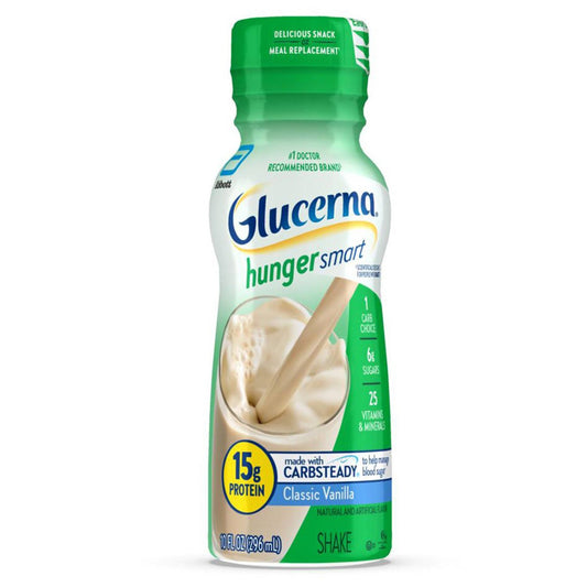 Glucerna Hunger Smart shake bottle on a white background