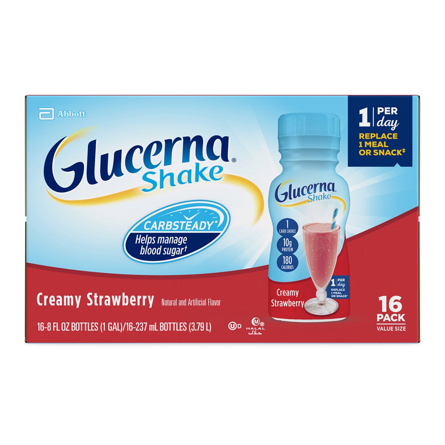 Oral Supplement Glucerna® Original Shake Creamy Strawberry Flavor Liquid 8 oz. Bottle