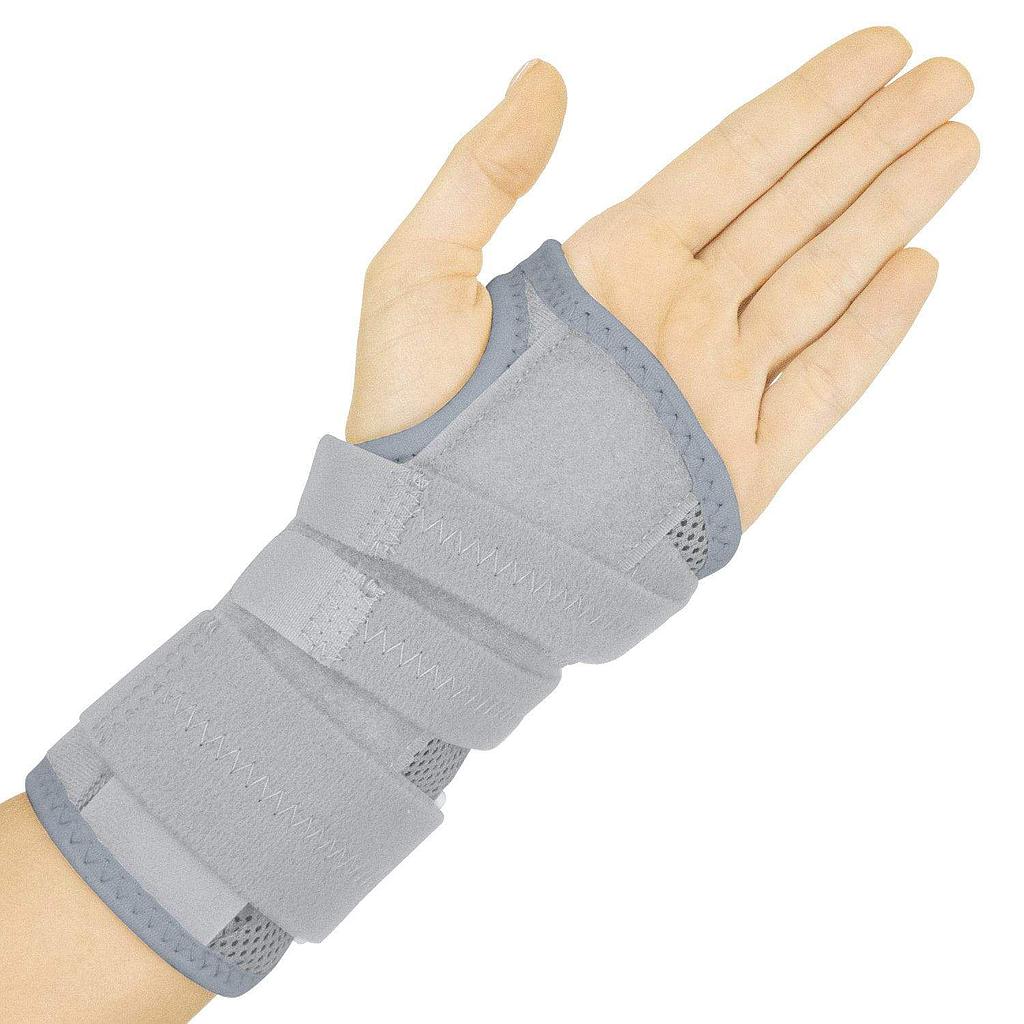 Gray wrist brace on a white background