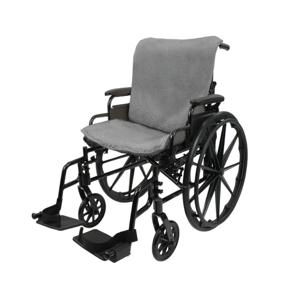 Wheelchair with gray cushion on a white background