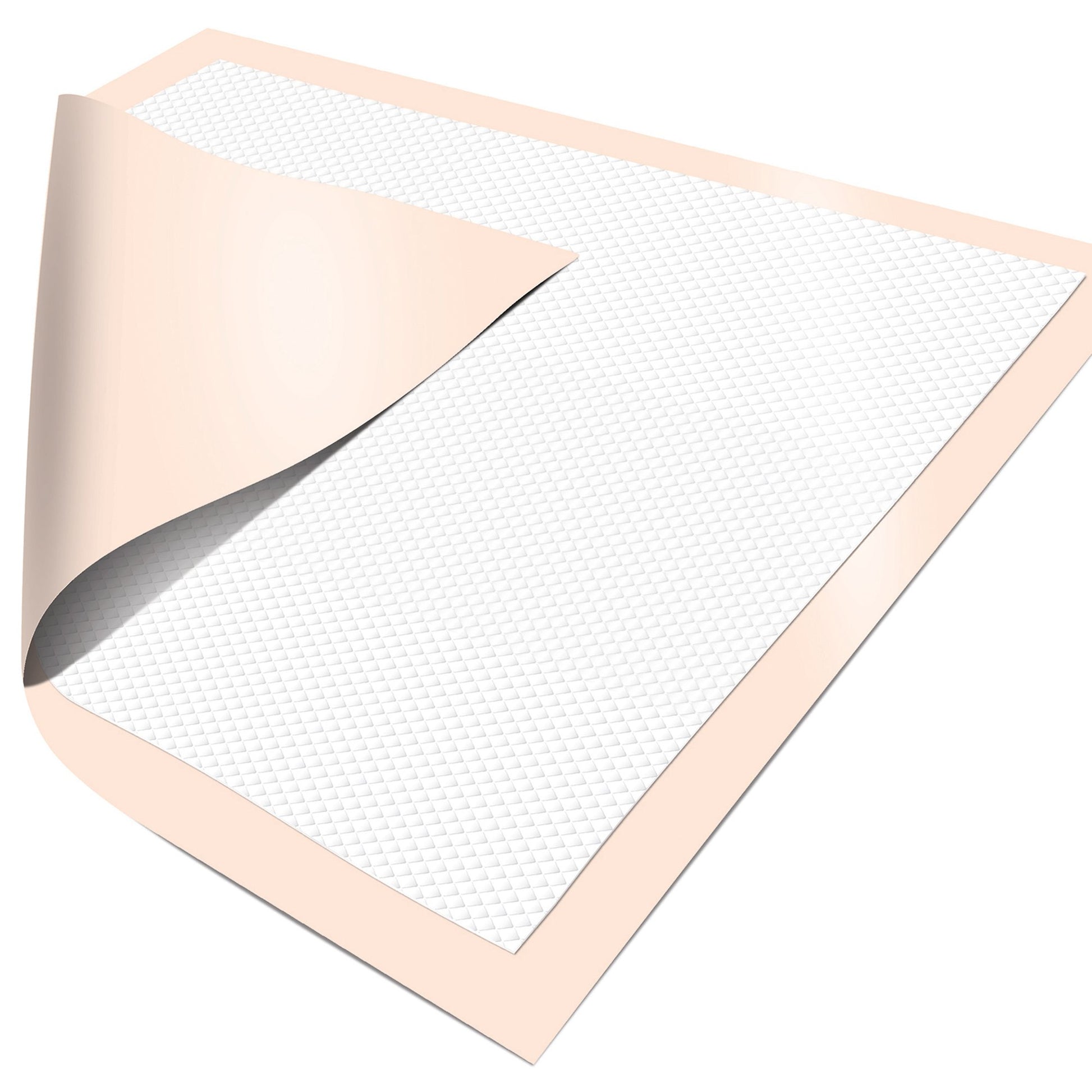 White absorbent pad with pink border on a white background