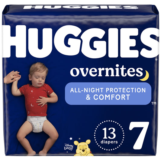 Huggies Overnites Size 7 Baby Diapers - Over 41 lbs - Overnight Protection