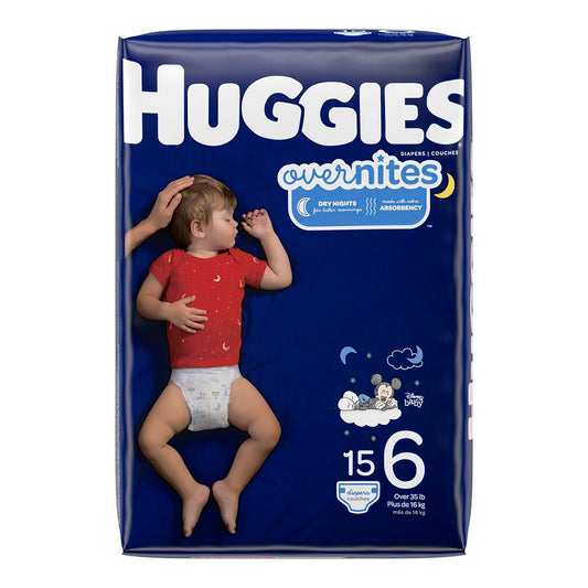 Huggies Overnites Size 6 Baby Diapers - Over 35 lbs - Overnight Protection