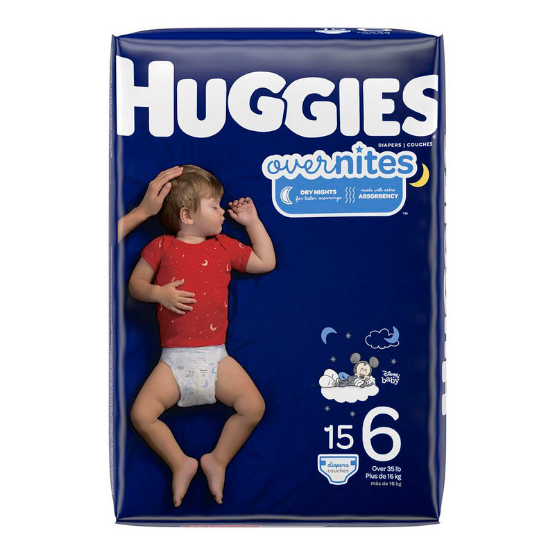 Huggies Overnites Size 6 Baby Diapers - Over 35 lbs - Overnight Protection