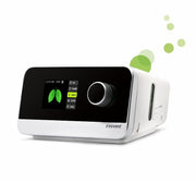White electronic device with a digital display and control knob on a white background, featuring the brand 'resvent'.