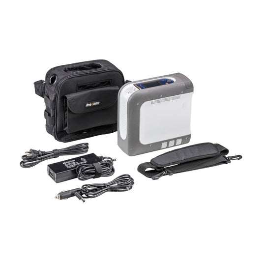Portable power station with accessories on a white background