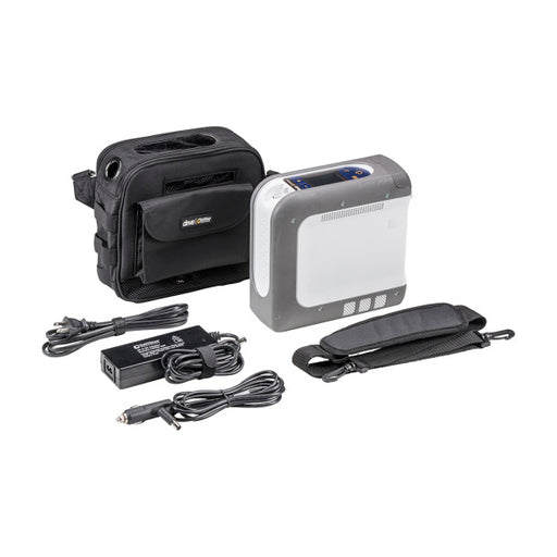 Portable power station with accessories on a white background