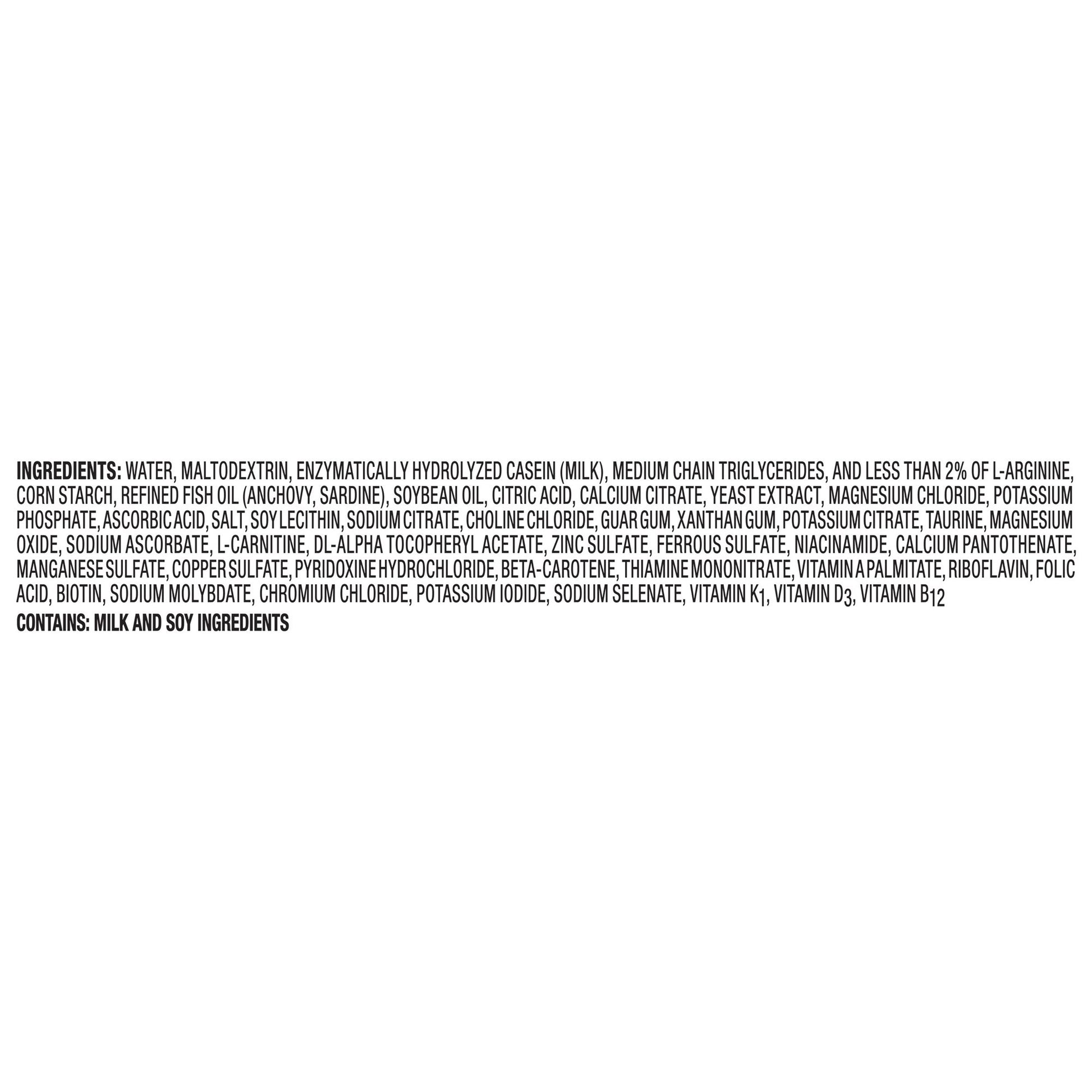 Long list of ingredients on a white background