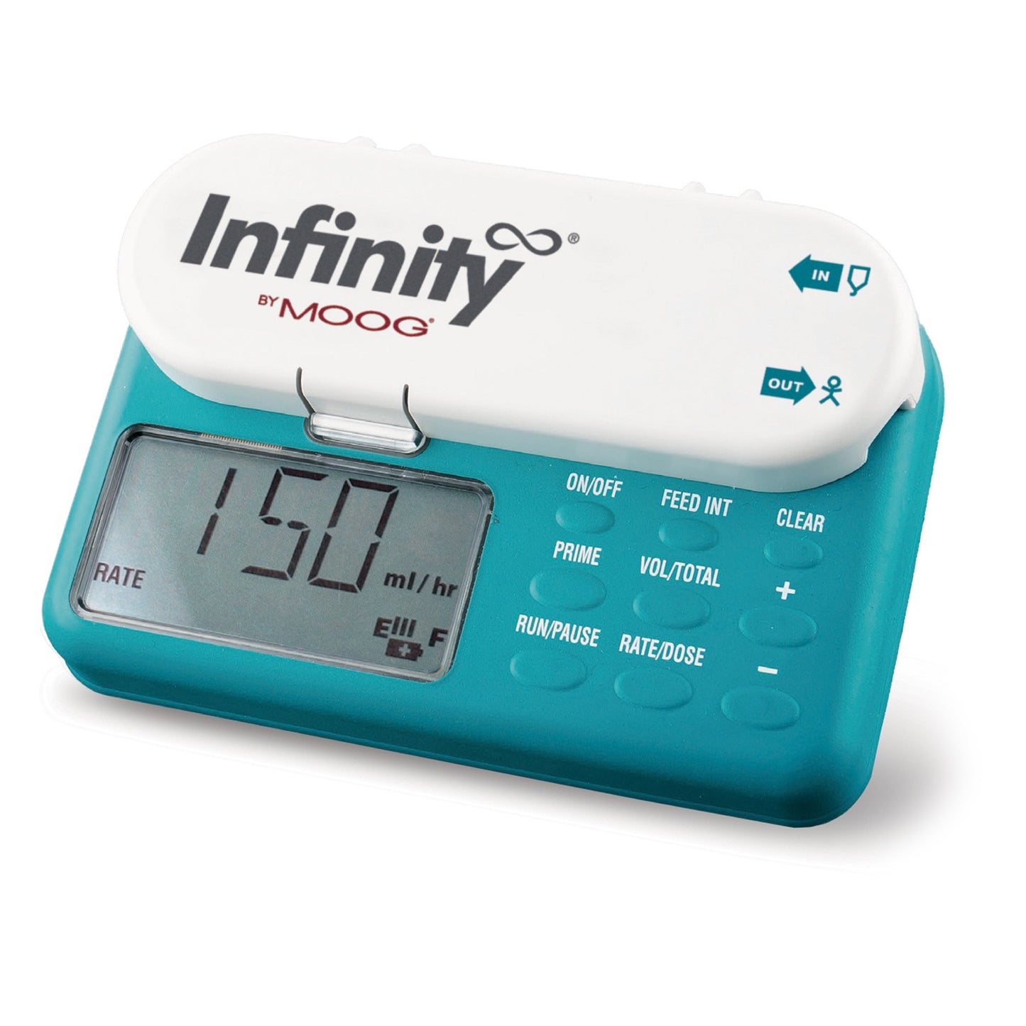 Infinity by Moog medical device with digital display on a white background