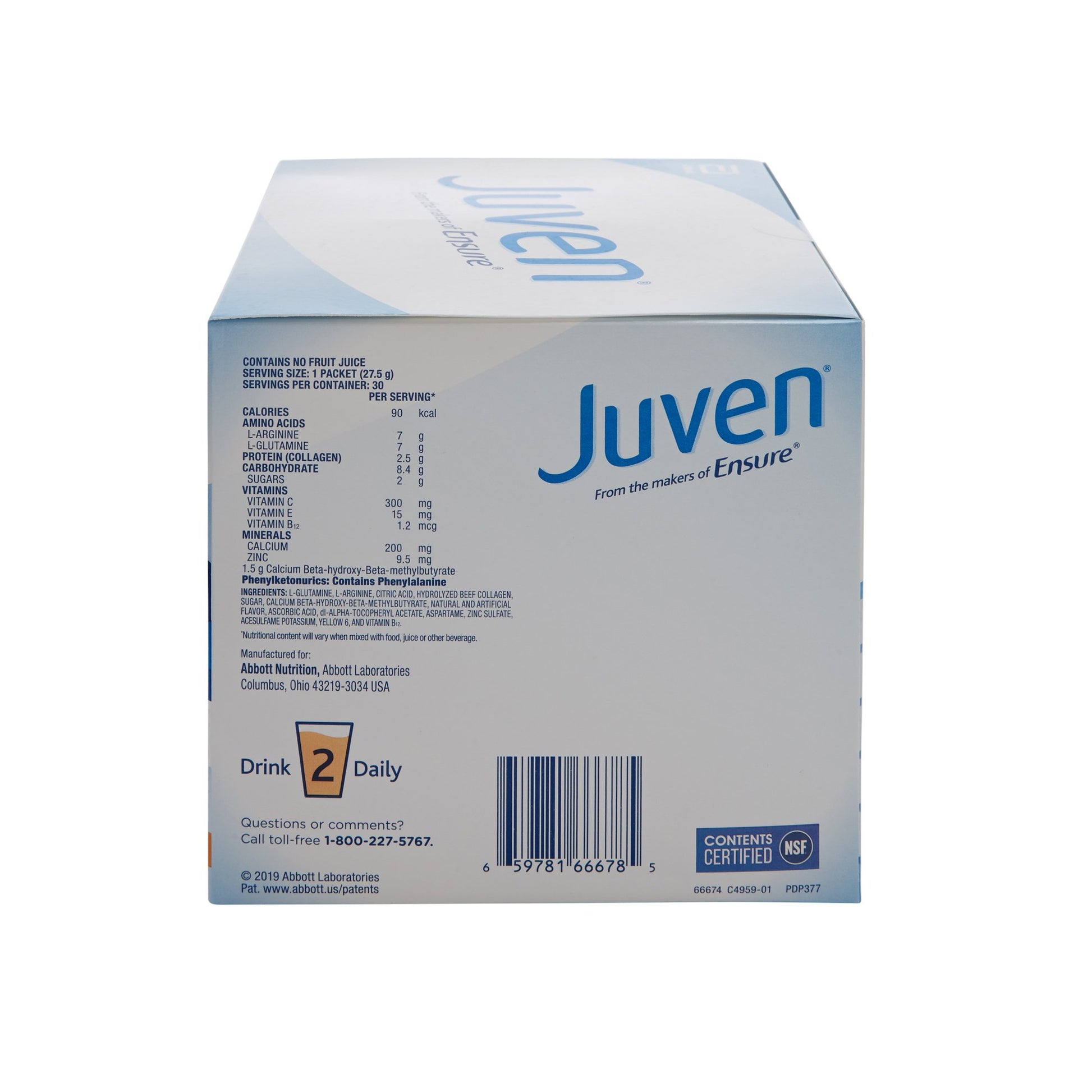 Juven package with branding on a white background