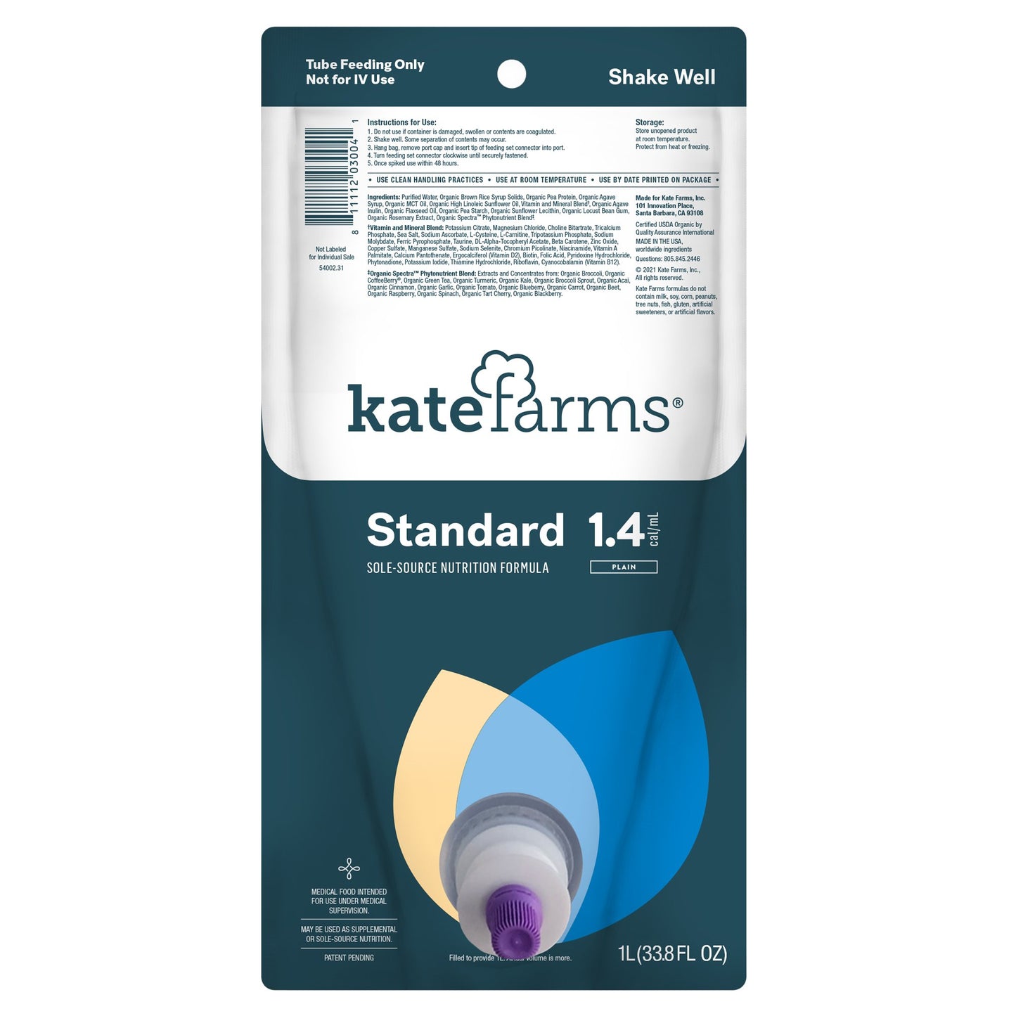 Kate Farms Standard 1.4 nutrition formula package on a white background