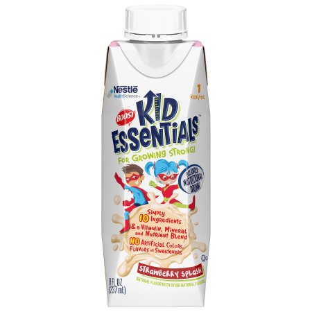 Nestle Kid Essentials Strawberry Splash drink package on a white background