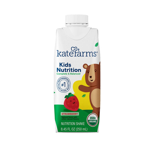 Kate Farms Kids Nutrition shake packaging on a white background