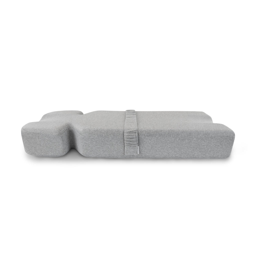 Gray foam pillow on a white background