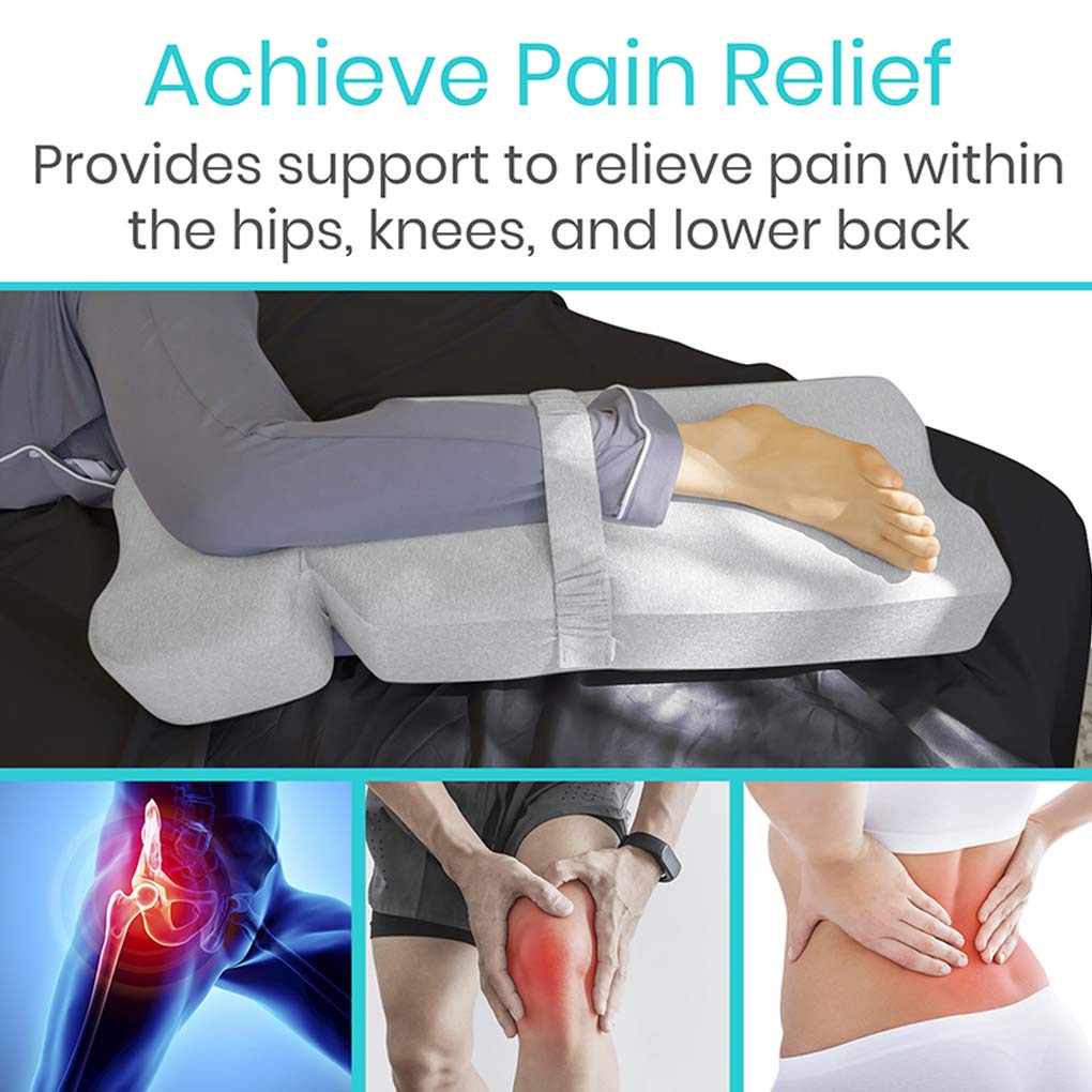 Product for pain relief in hips, knees, and lower back with text and images of people experiencing pain.