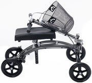 Knee walker with a basket on a white background