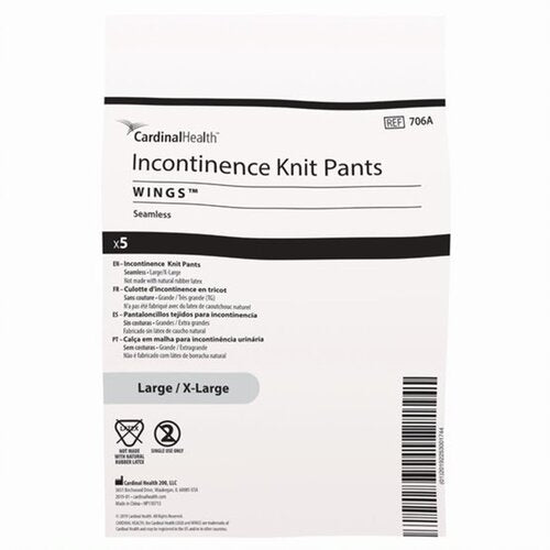 Cardinal Health incontinence knit pants packaging on a white background