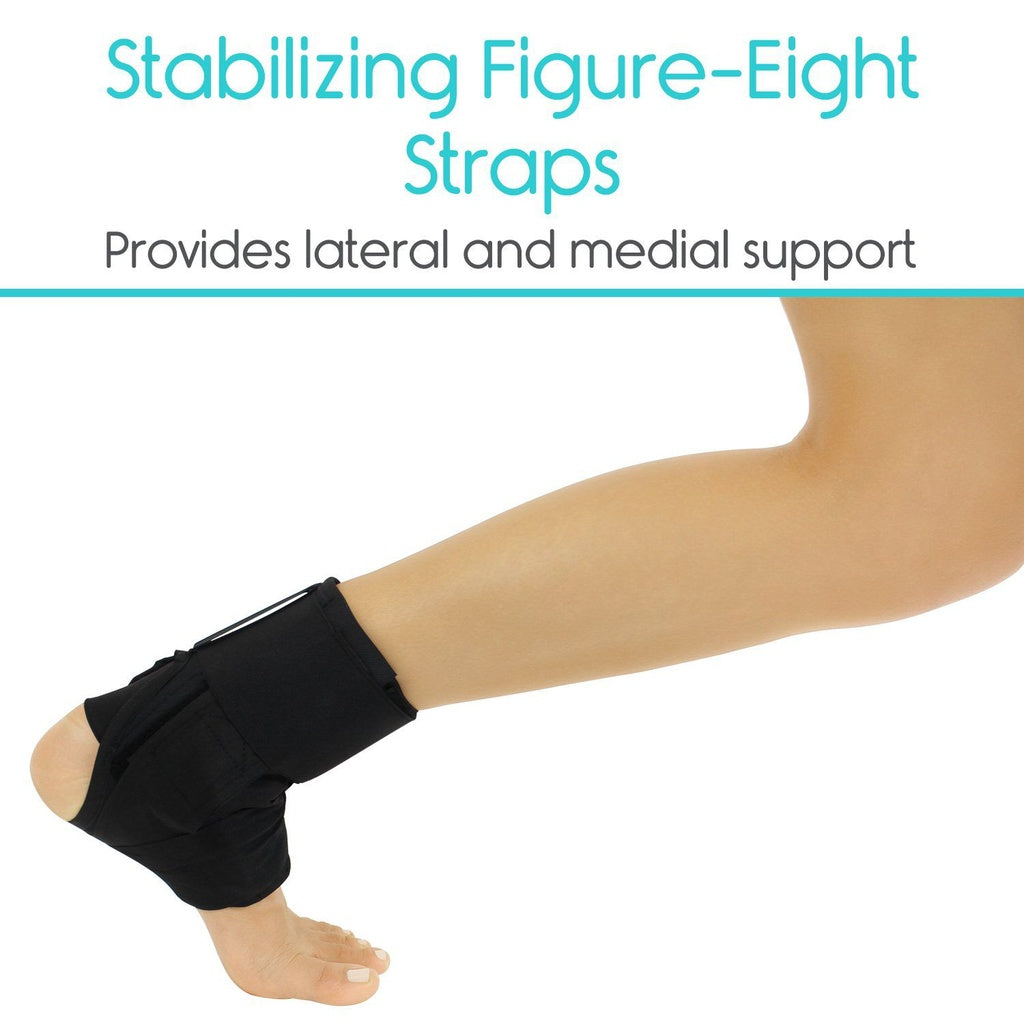 Stabilizing Figure-Eight Straps on a leg with text about support