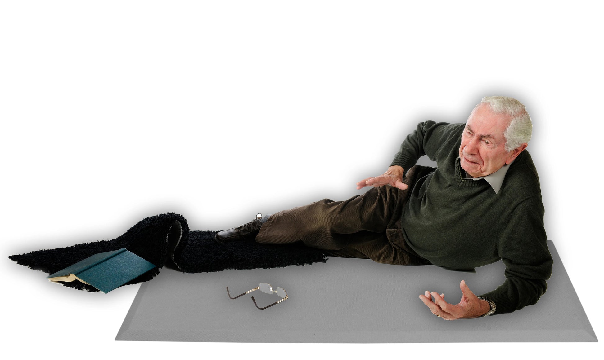 man falling on mat