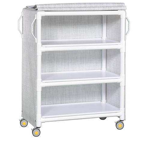 LINEN CART-SM 3 SHELF W/COVER 