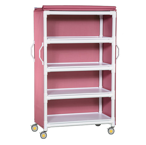 LINEN CART-SM 4 SHELF W/COVER 