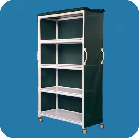 LINEN CART-LG 4 SHELF W/COVER 