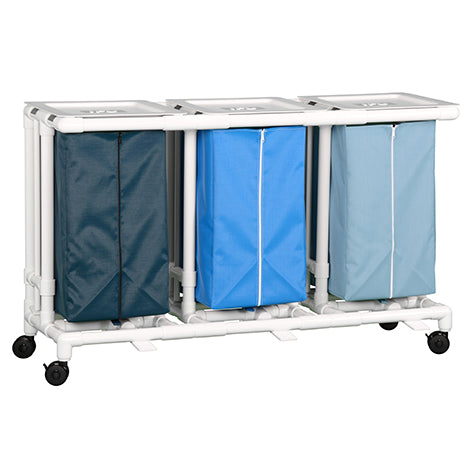 TRIPLE DELUXE LINEN HAMPER W/FOOT PEDAL