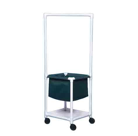 LAUNDRY HAMPER W/CLOTHES ROD & SHELF