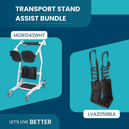 Transport stand assist bundle with two products on a blue background