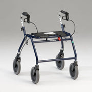 Blue walker with wheels on a gray background