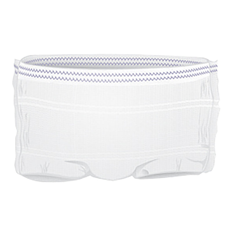 White men's underwear with blue trim on a white background