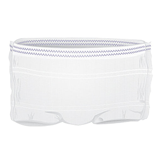 White men's underwear with blue trim on a white background