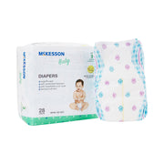 McKesson baby diapers with packaging on a white background