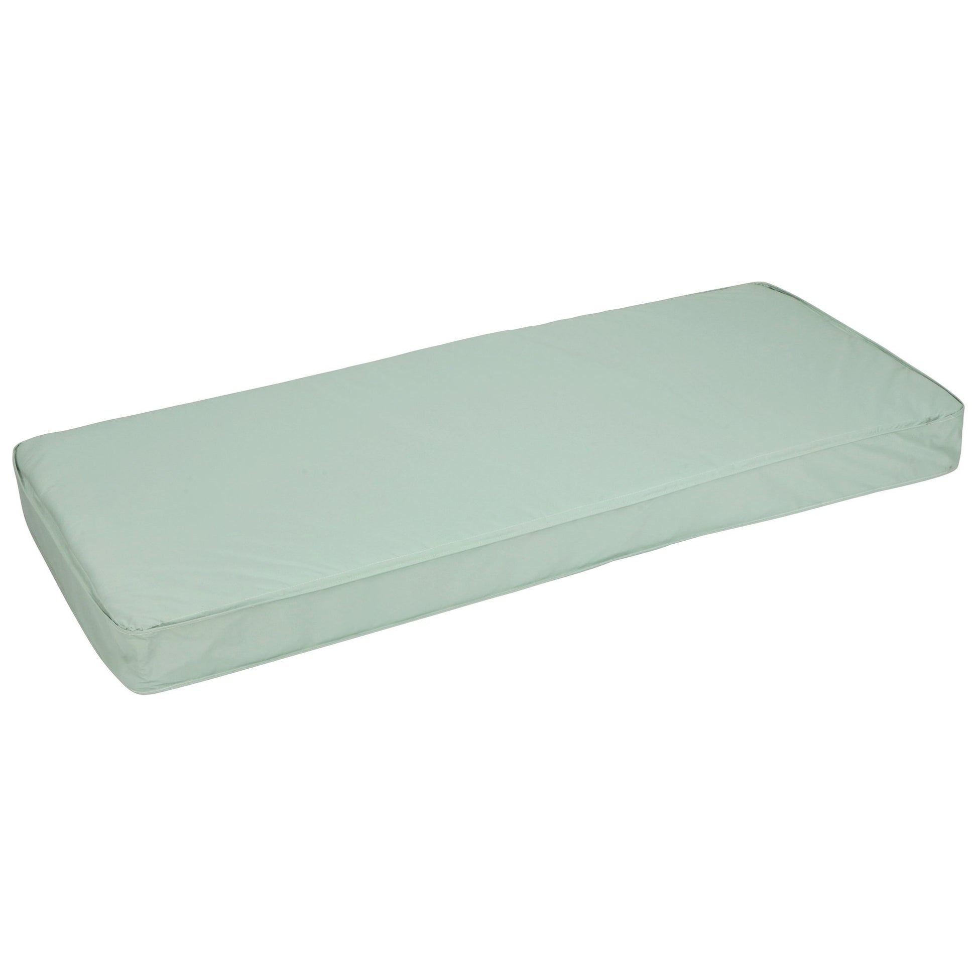 Light green rectangular cushion on a white background