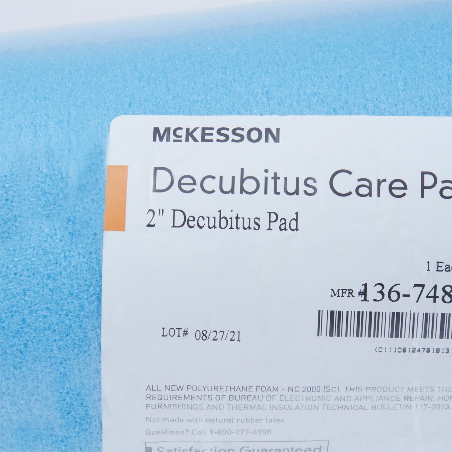 McKesson Decubitus Care Pad – Convoluted Foam Mattress Overlay 33" x 72" x 2" | Pressure Redistribution Pad