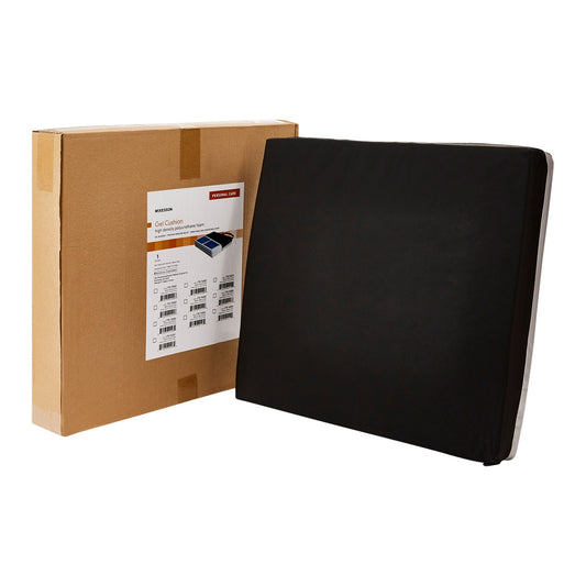 seat cushion and cardboard box with a label on a white background