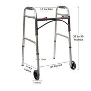 146-10210-4

McKesson adult Aluminum Folding Walker with Wheels specifications